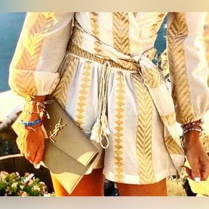 EUC Kasia Boutique Made in Greece 100% cotton stitching boho‎ shorts size small